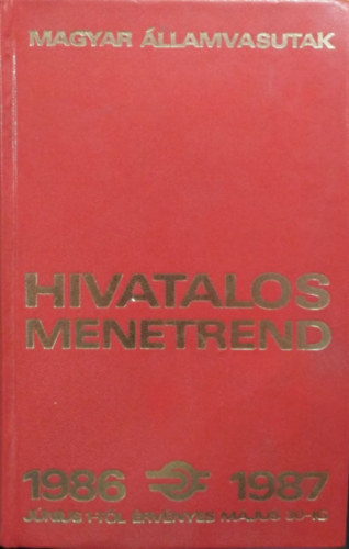 : Hivatalos menetrend, 1986-1987 - MÁV