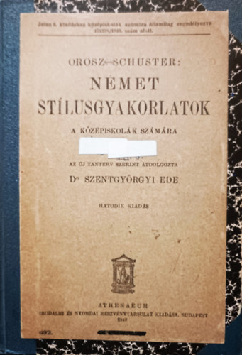 Orosz-Schuster: Német stílusgyakorlatok a középiskolák számára