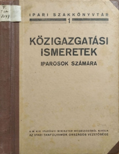 Moór Jenő: Közigazgatási ismeretek iparosok számára