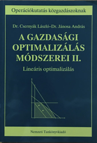 Dr. Jánosa András; Dr. Csernyák László: A gazdasági optimalizálás módszerei II. Lineáris optimalizálás