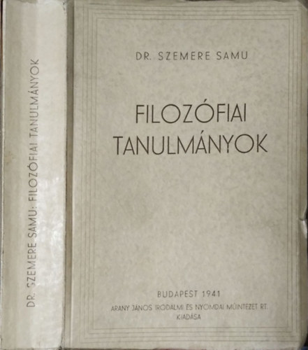 Dr. Szemere Samu: Filozófiai tanulmányok