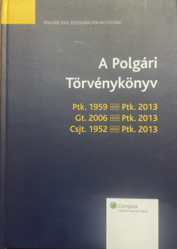 Gárdos Péter: A polgári törvénykönyv - Polgári jogi jogszabályok változásai