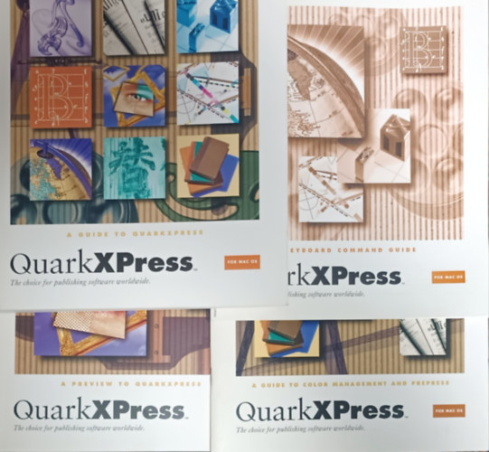 : QuarkXPress for Mac OS - Guide + Preview + Keyboard Command guide + Guide to color management and prepress (4 kötet)