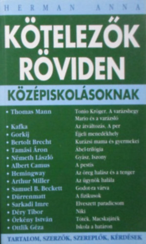 Herman Anna: Kötelezők röviden középiskolásoknak 4.