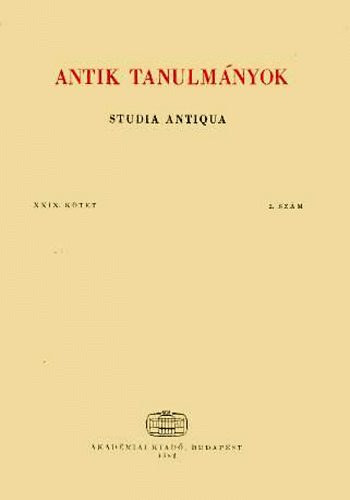 Töttössy Csaba (szerk.): Antik tanulmányok-Studia antiqua XXVII. kötet 2. szám