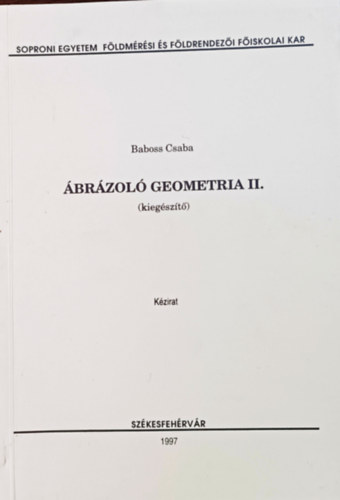 Baboss Csaba: Ábrázoló geometria II. (kiegészítő)