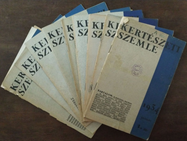 Solty László (főszerk.): Kertészeti Szemle - VI. évf. 1-8., 10-12. sz. (1934. január-augusztus, október-december)