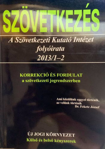 : Szövetkezés - A Szövetkezeti Kutató Intézet folyóirata 2013/1-2