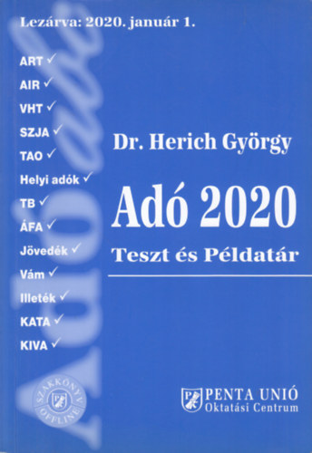 Dr Herich György: Adó 2020 (Teszt és példatár)
