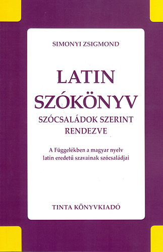 Simonyi Zsigmond: Latin szókönyv
